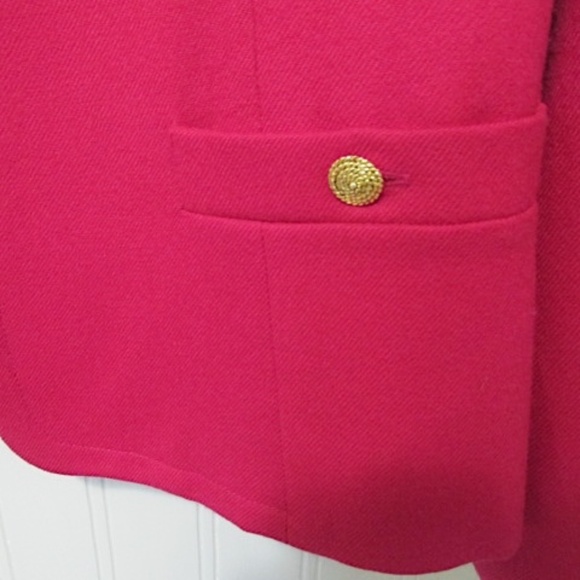 Talbots Raspberry Red Wool Jacket, Size 4 - Picture 4 of 8